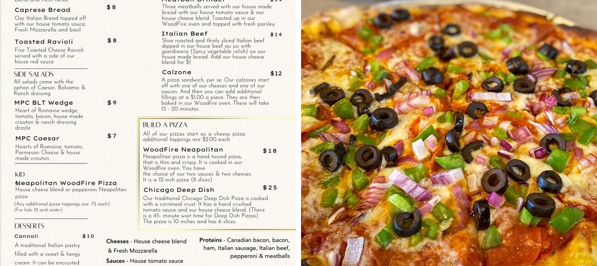 Marceline Pizza Company Menu